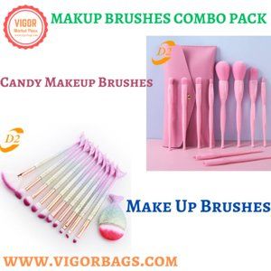 Candy Color Makeup Brushes Tool Set & Cosmetic Concealer Fish Tail Make Up Brush